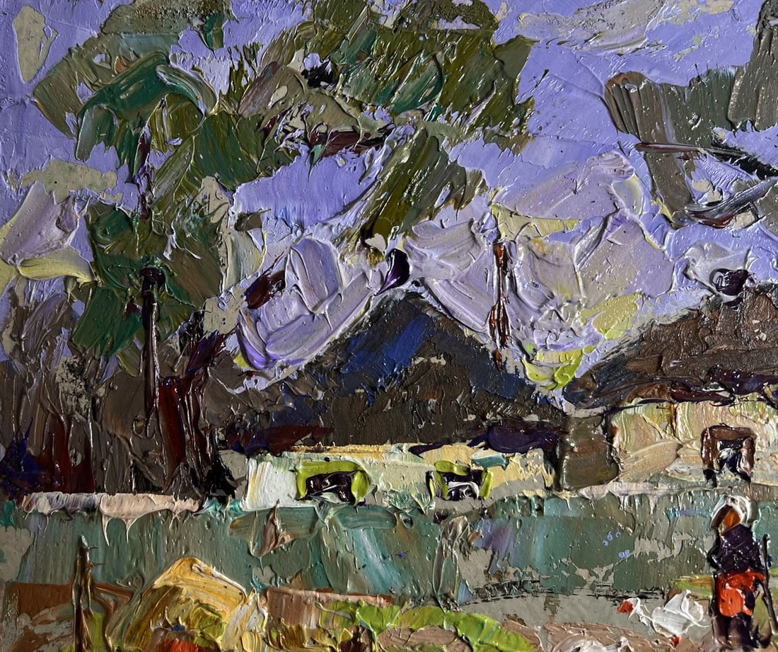 Oil painting Alley in the village Alex Kalenyuk - 4