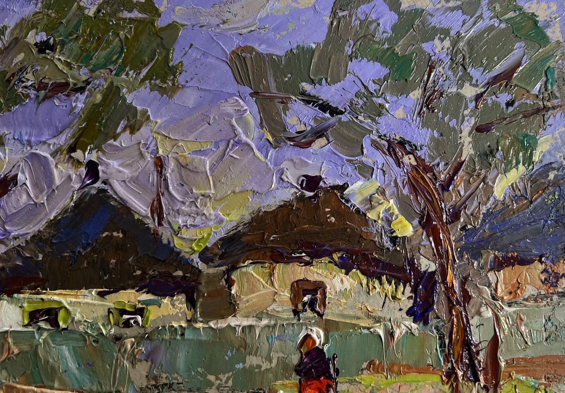 Oil painting Alley in the village Alex Kalenyuk - 5