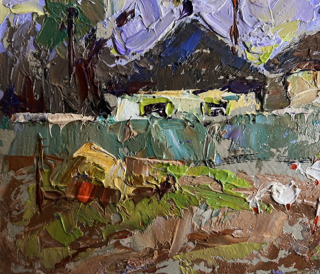 Oil painting Alley in the village Alex Kalenyuk - 6