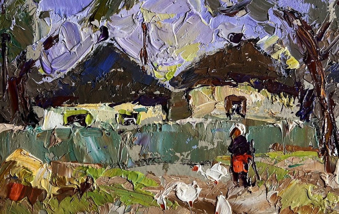 Oil painting Alley in the village Alex Kalenyuk - 7