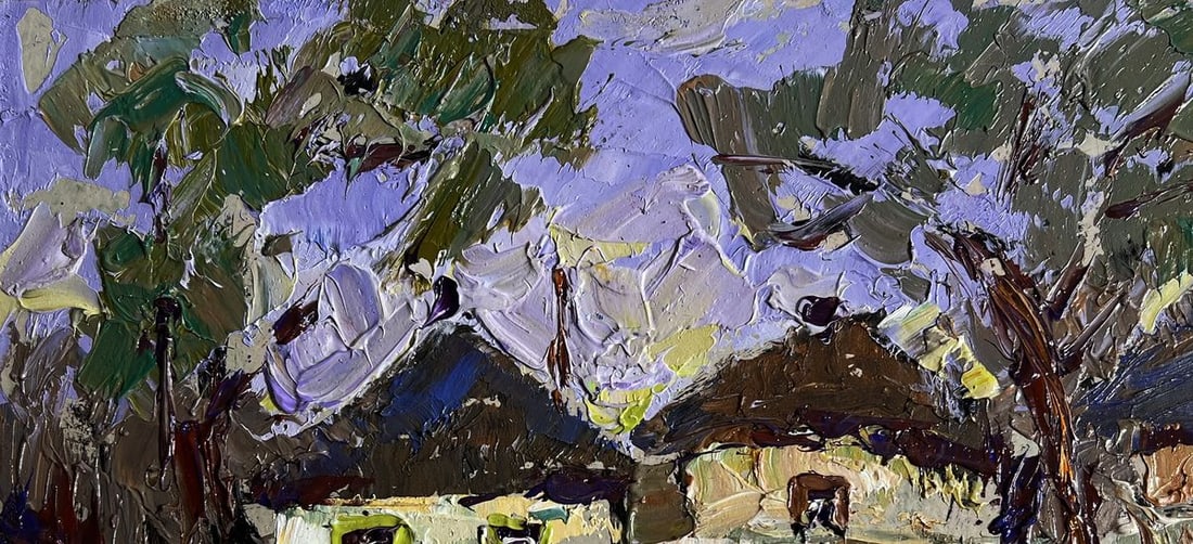 Oil painting Alley in the village Alex Kalenyuk - 8