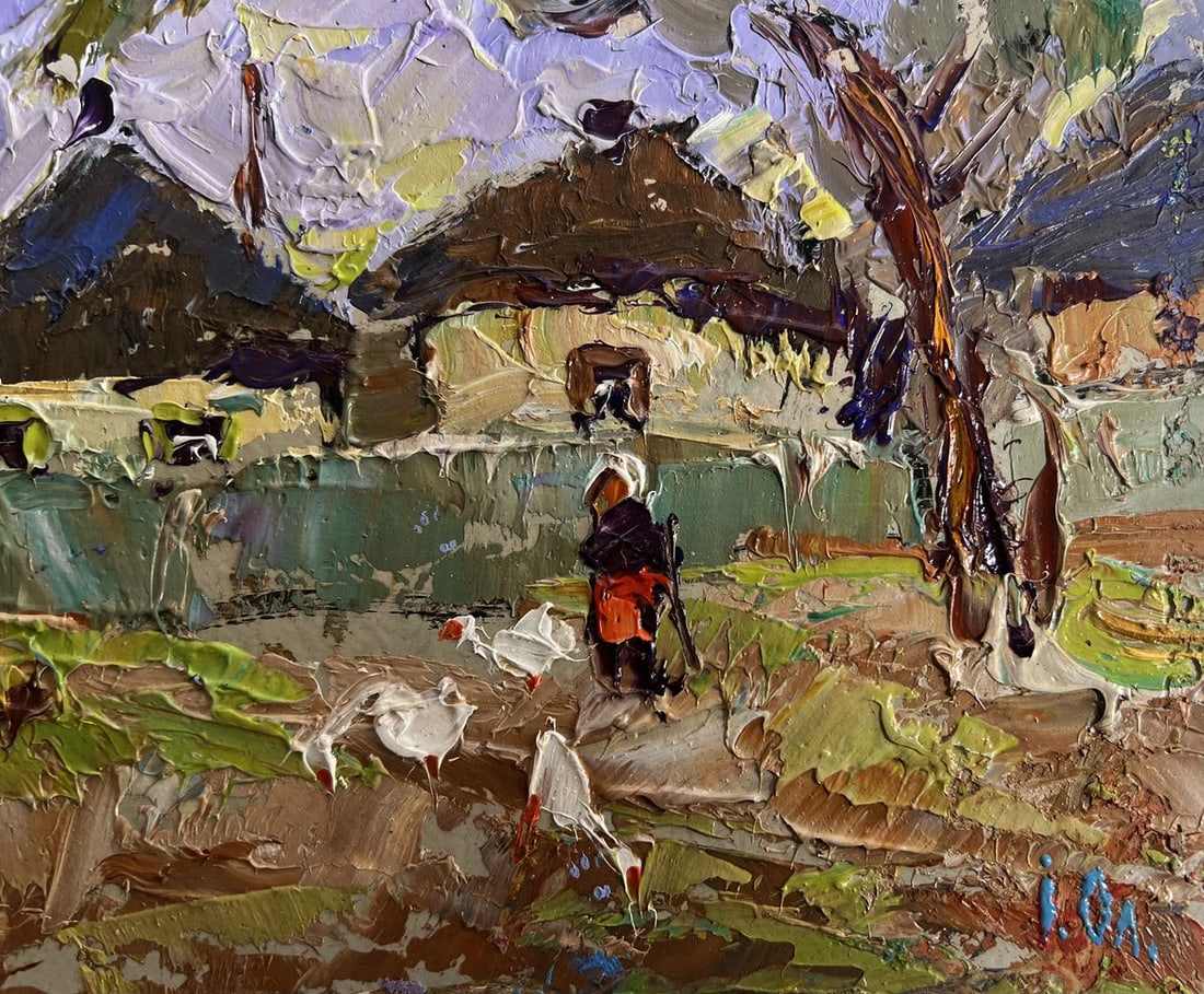 Oil painting Alley in the village Alex Kalenyuk - 9