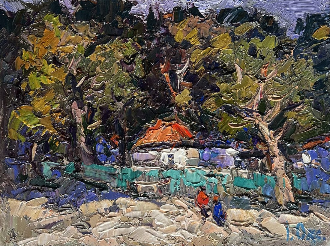 Oil painting Huge garden in the yard Oksana Kalenyuk - 3