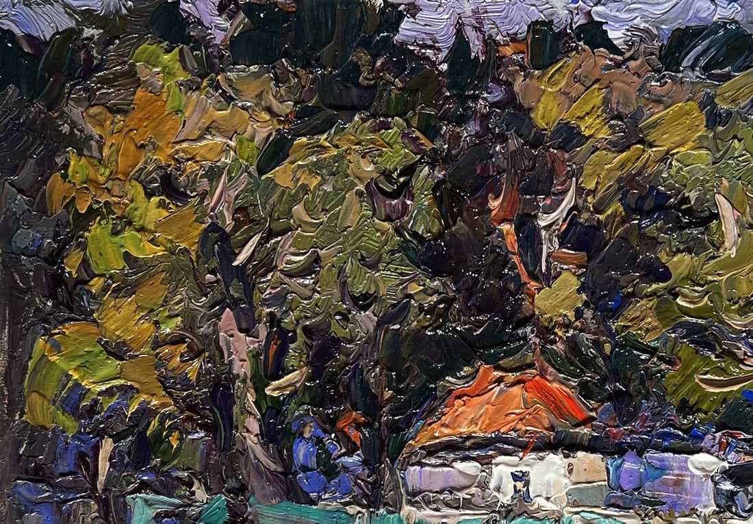 Oil painting Huge garden in the yard Oksana Kalenyuk - 7