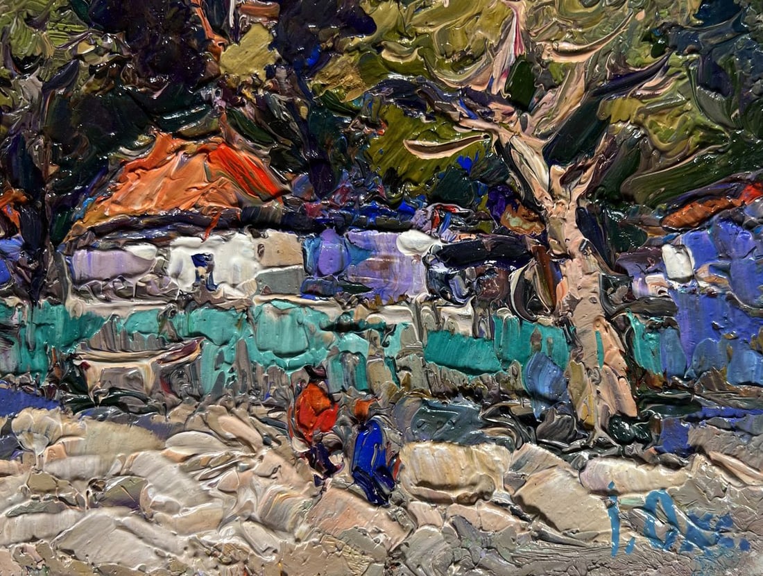 Oil painting Huge garden in the yard Oksana Kalenyuk - 9