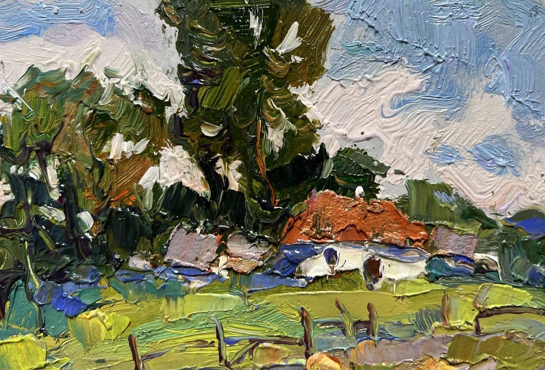 Oil painting There are pumpkins growing in the garden Oksana Kalenyuk - 6