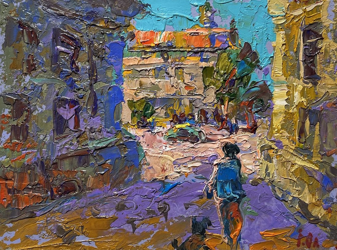 Oil painting Quiet city street Alex Kalenyuk - 3