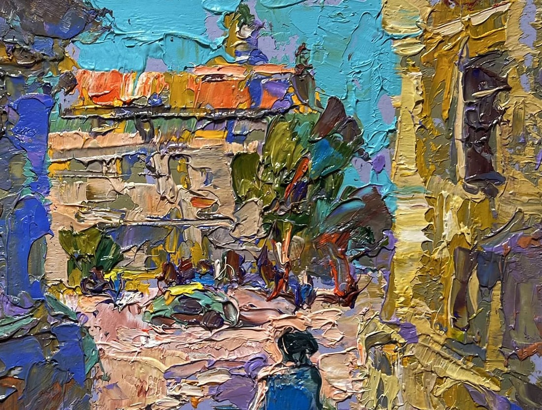 Oil painting Quiet city street Alex Kalenyuk - 8