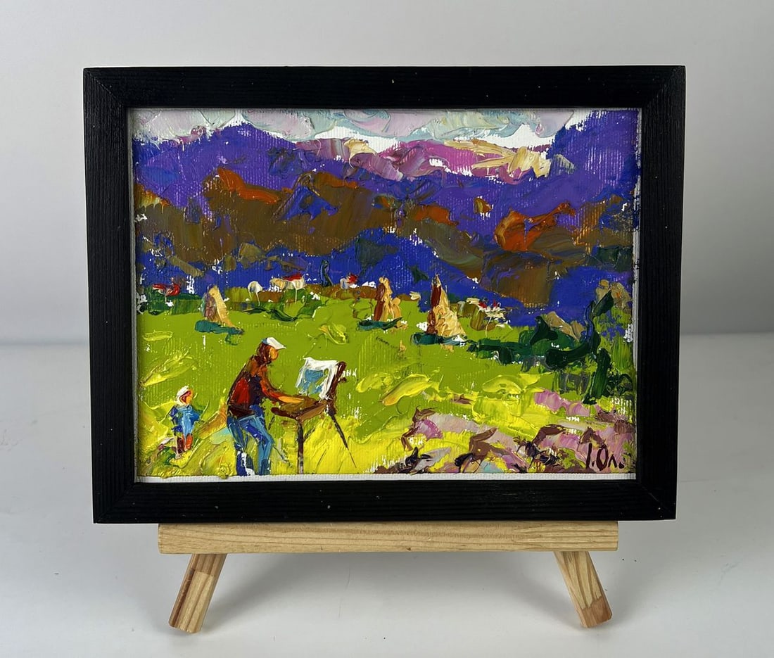 Oil painting Enjoying the mountains Oleksiy Ivanyuk: Title: Oil painting Enjoying the mountains Oleksiy Ivanyuk Description: NoAAA6311*** ABOUT THIS PAINTING *** * TITLE: "Enjoying the mountains" * ARTISTS: Oleksiy Ivanyuk * SIZE: 15x20 cm/5.90x7.87