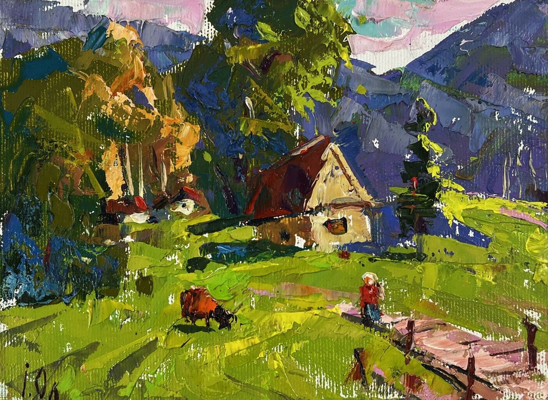 Oil painting Mountain houses Oleksiy Ivanyuk - 3