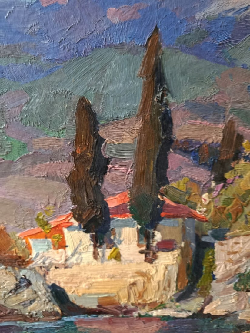 Oil painting On the mountain bank of the river Petro Kolomoytsev - 4