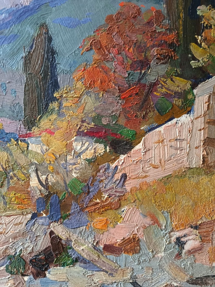 Oil painting On the mountain bank of the river Petro Kolomoytsev - 5