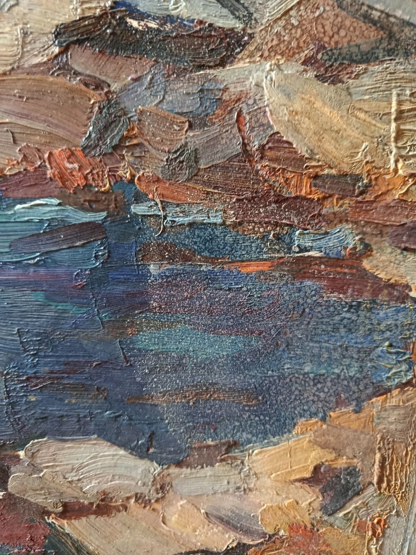 Oil painting On the mountain bank of the river Petro Kolomoytsev - 7