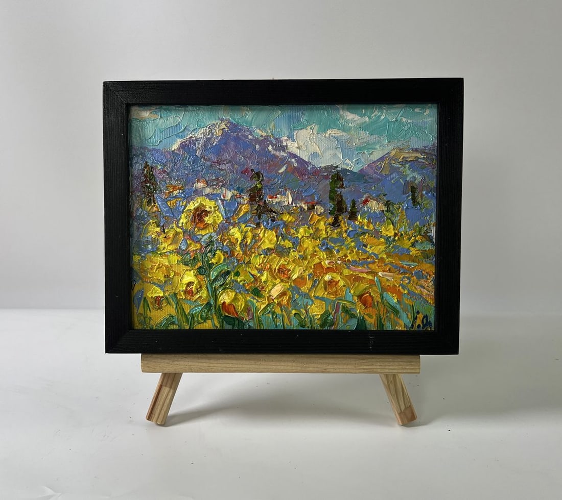 Oil painting Sunflowers field Oleksiy Ivanyuk: Title: Oil painting Sunflowers field Oleksiy Ivanyuk Description: NoAAA5908*** ABOUT THIS PAINTING *** * TITLE: "Sunflowers field" * ARTISTS: Oleksiy Ivanyuk * SIZE: 15x20 cm/5.90x7.87 inches' * MEDIU
