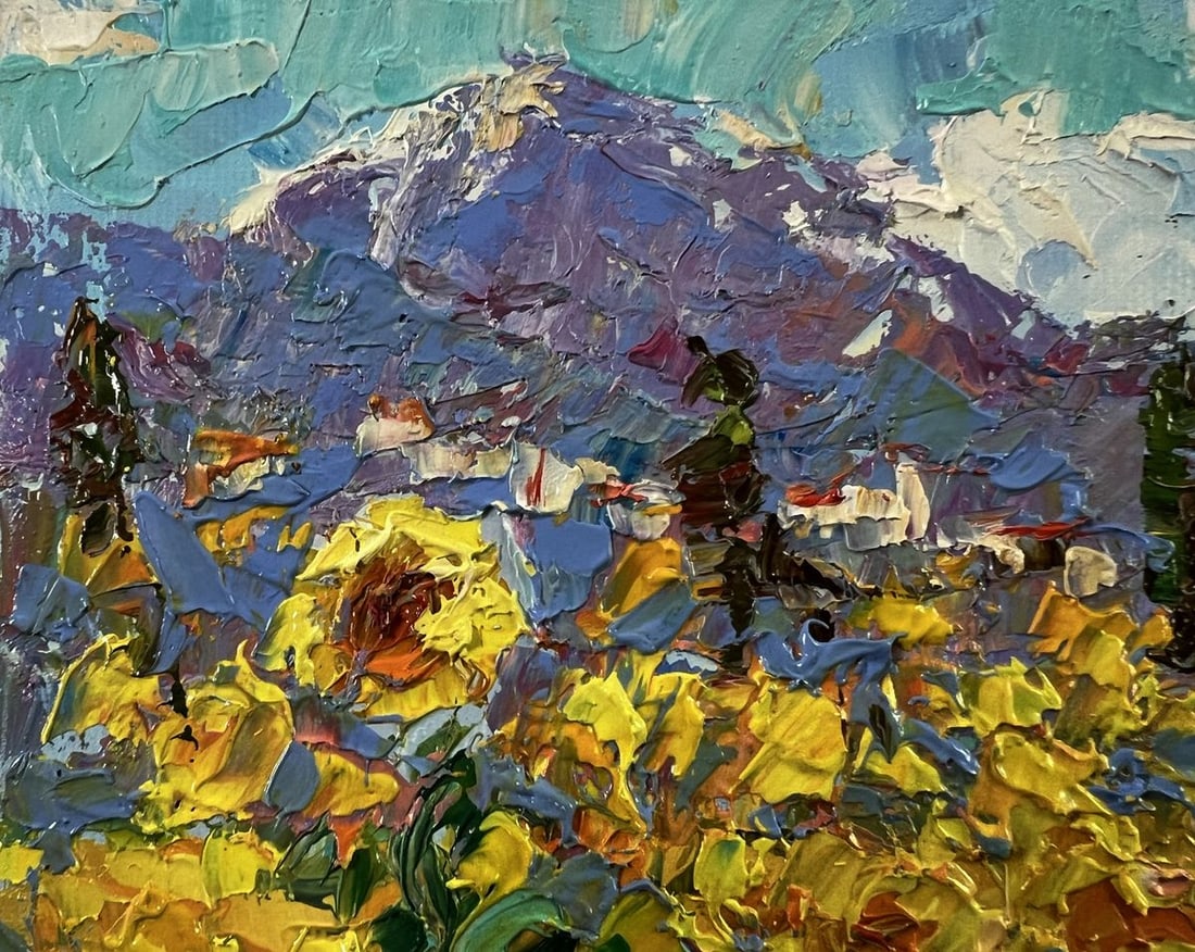 Oil painting Sunflowers field Oleksiy Ivanyuk - 5