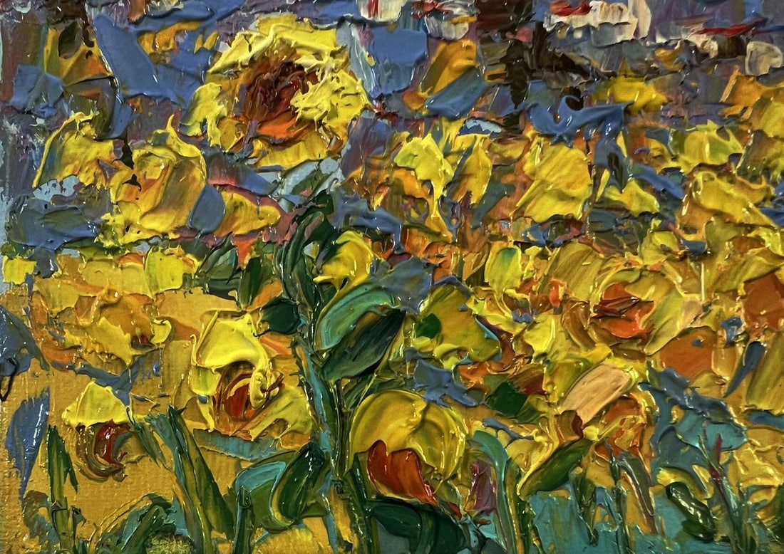 Oil painting Sunflowers field Oleksiy Ivanyuk - 6