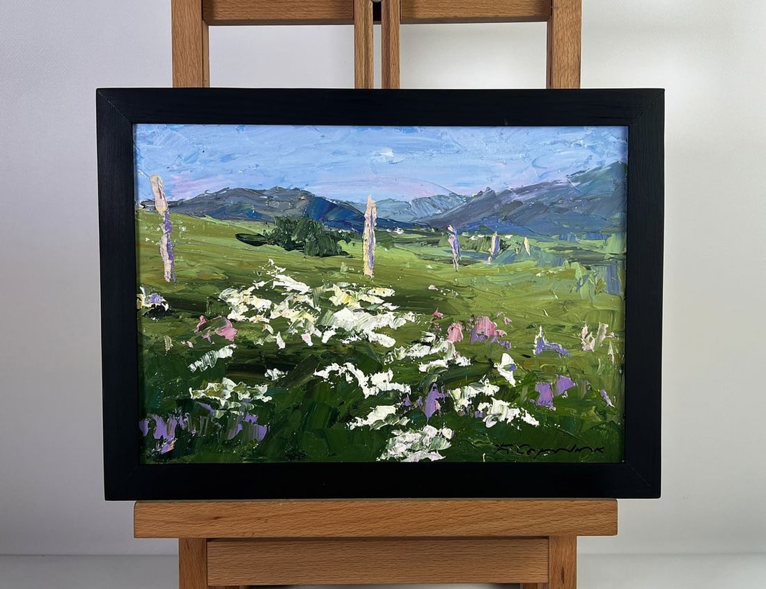 Oil painting Flowering mountain fields Boris Serdyuk: Title: Oil painting Flowering mountain fields Boris Serdyuk Description: NoAAA6008*** ABOUT THIS PAINTING *** * TITLE: "Flowering mountain fields" * ARTISTS: Serdyuk Boris Petrovich * SIZE: 21x30