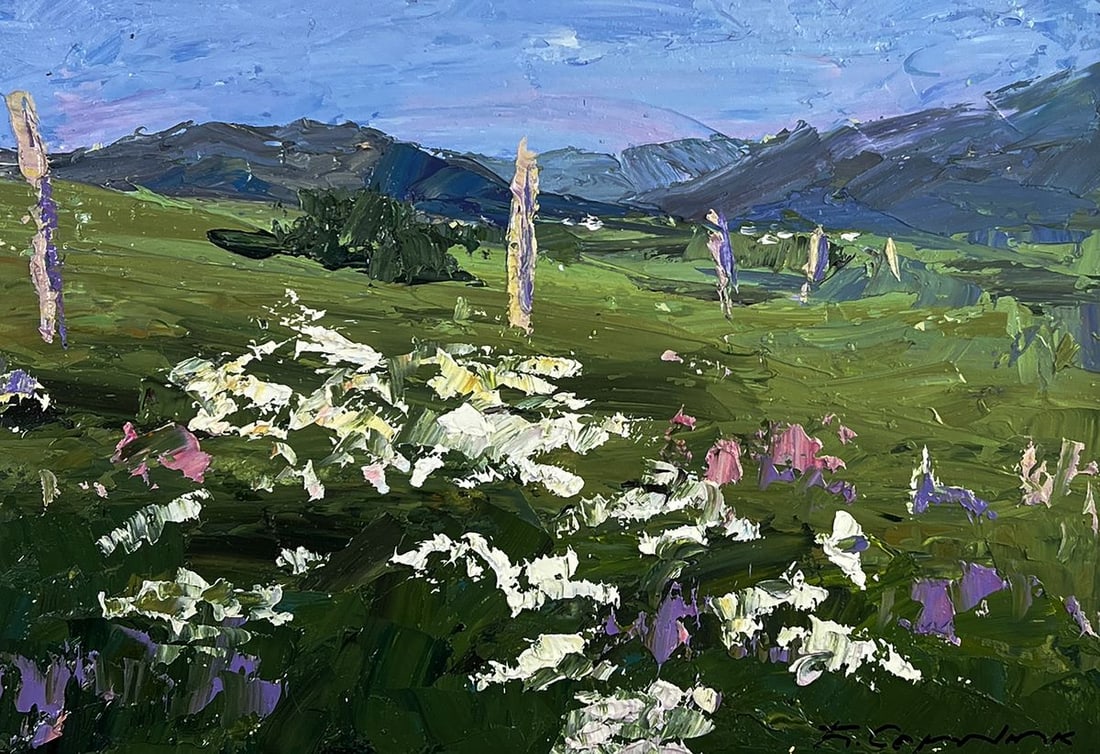 Oil painting Flowering mountain fields Boris Serdyuk - 3