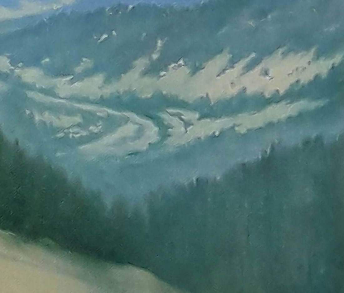 Oil painting View of forested mountains Vasily Korkishko - 3