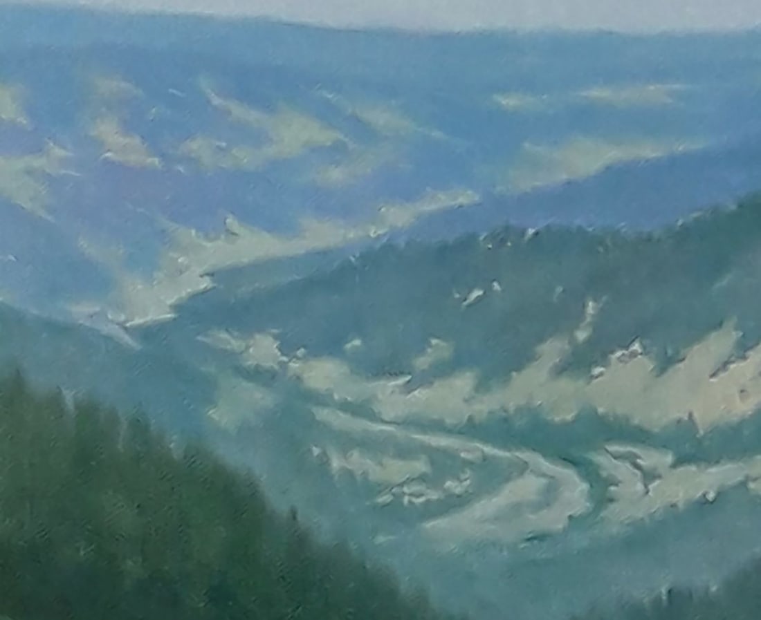 Oil painting View of forested mountains Vasily Korkishko - 7