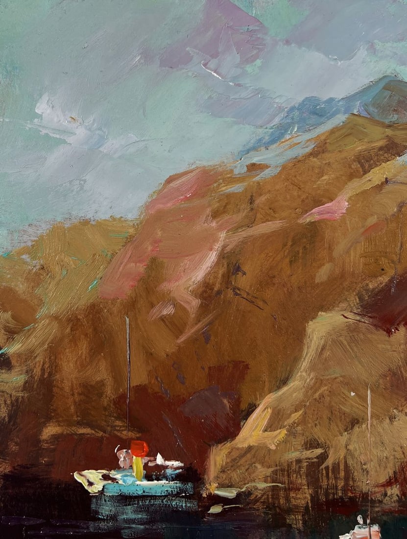 Oil painting Sails against the backdrop of mountains Yuriy Suprunchuk - 6