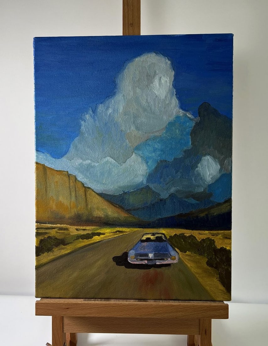 Oil painting Journey to the Mountains Unknown artist (1 of 9)