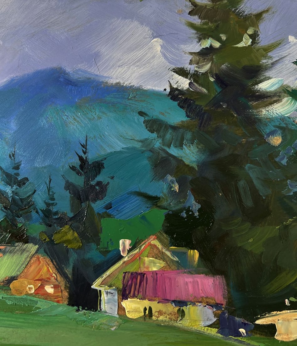 Oil painting Village in the mountains Yuriy Suprunchuk - 5