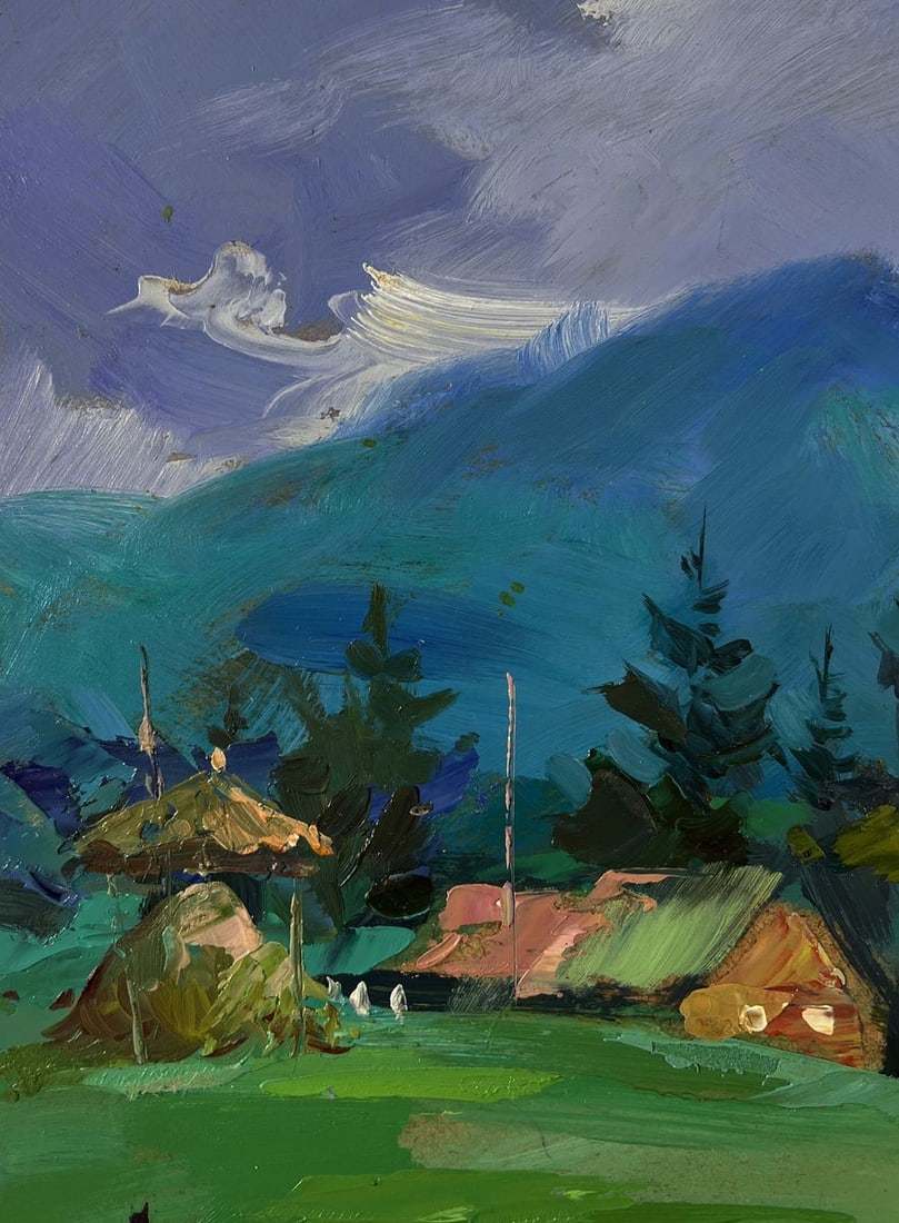 Oil painting Village in the mountains Yuriy Suprunchuk - 6
