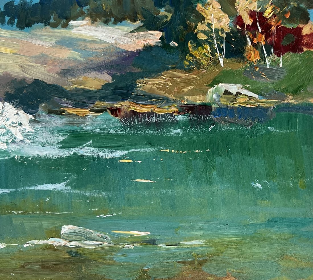 Oil painting There is a waterfall in the mountains Yuriy Suprunchuk - 4