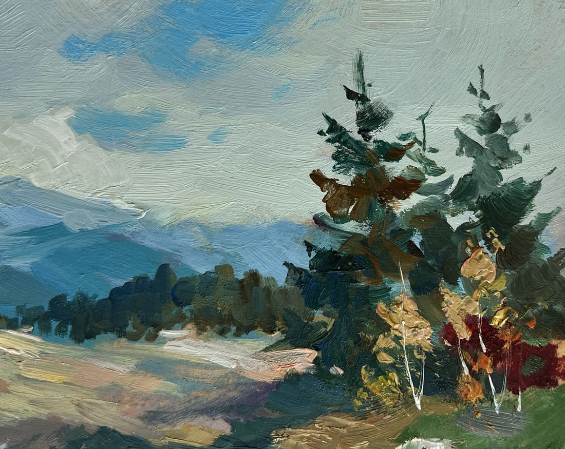 Oil painting There is a waterfall in the mountains Yuriy Suprunchuk - 5