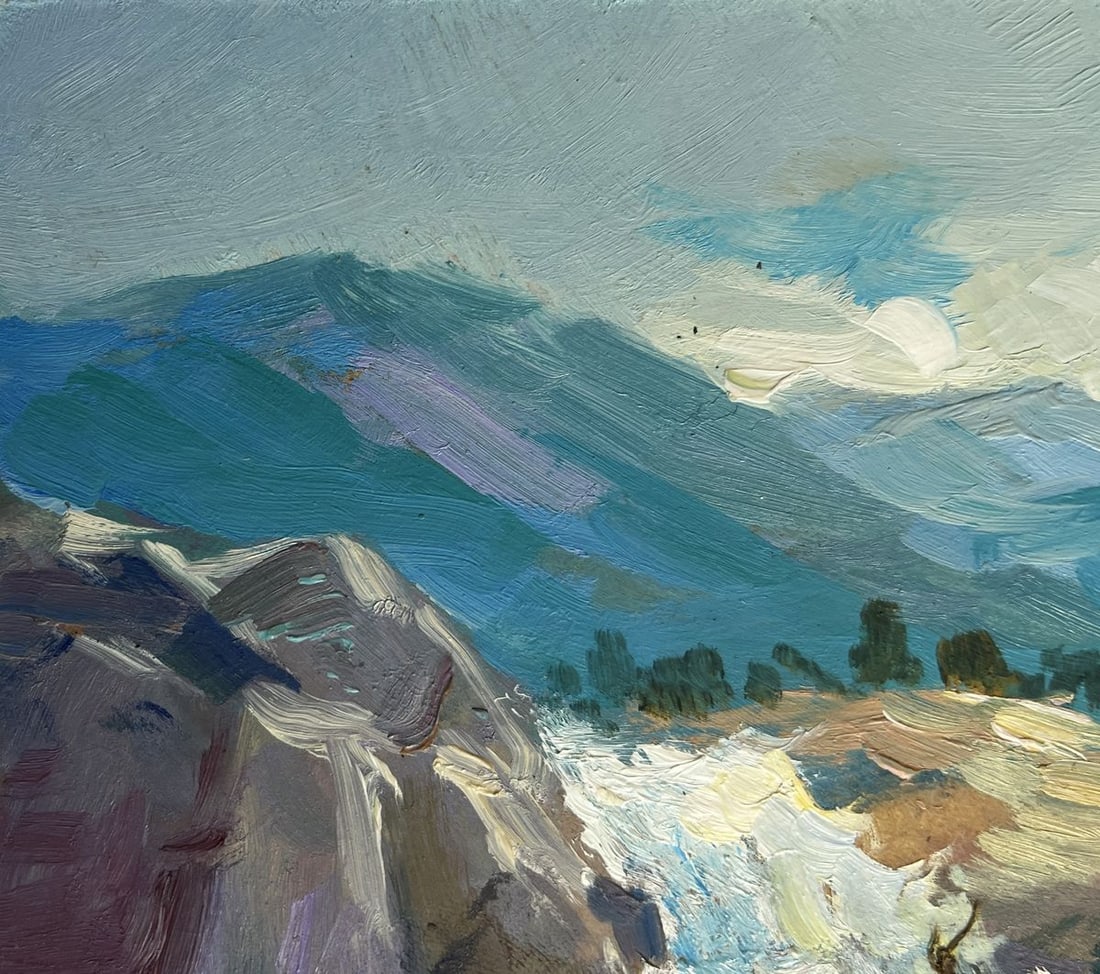 Oil painting There is a waterfall in the mountains Yuriy Suprunchuk - 6