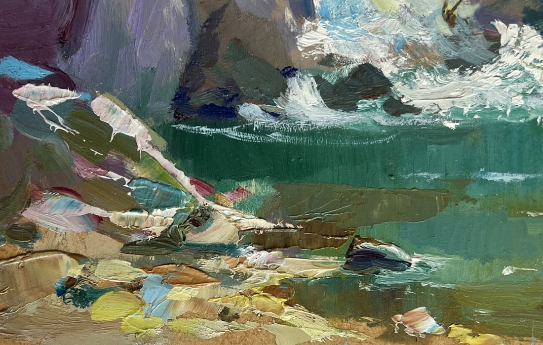 Oil painting There is a waterfall in the mountains Yuriy Suprunchuk - 7