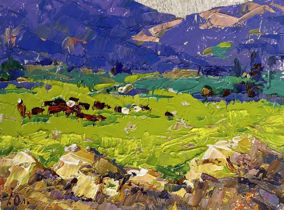 Oil painting In the spring meadows Alex Kalenyuk - 3