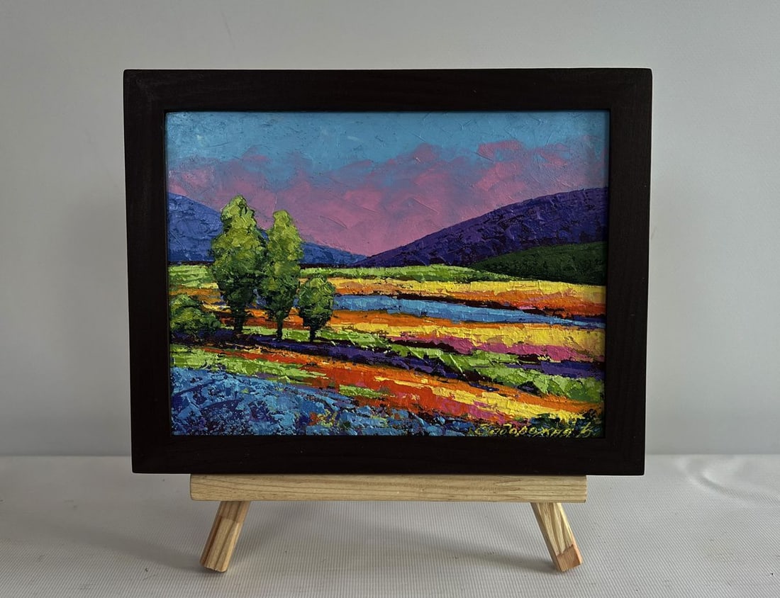 Oil painting Gentle pink sunset V. Zadorozhnya (1 of 8)