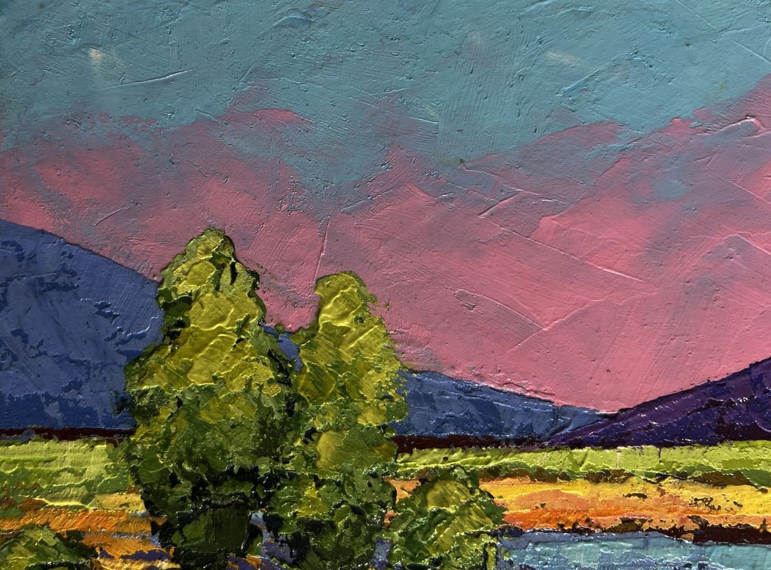 Oil painting Gentle pink sunset V. Zadorozhnya - 5