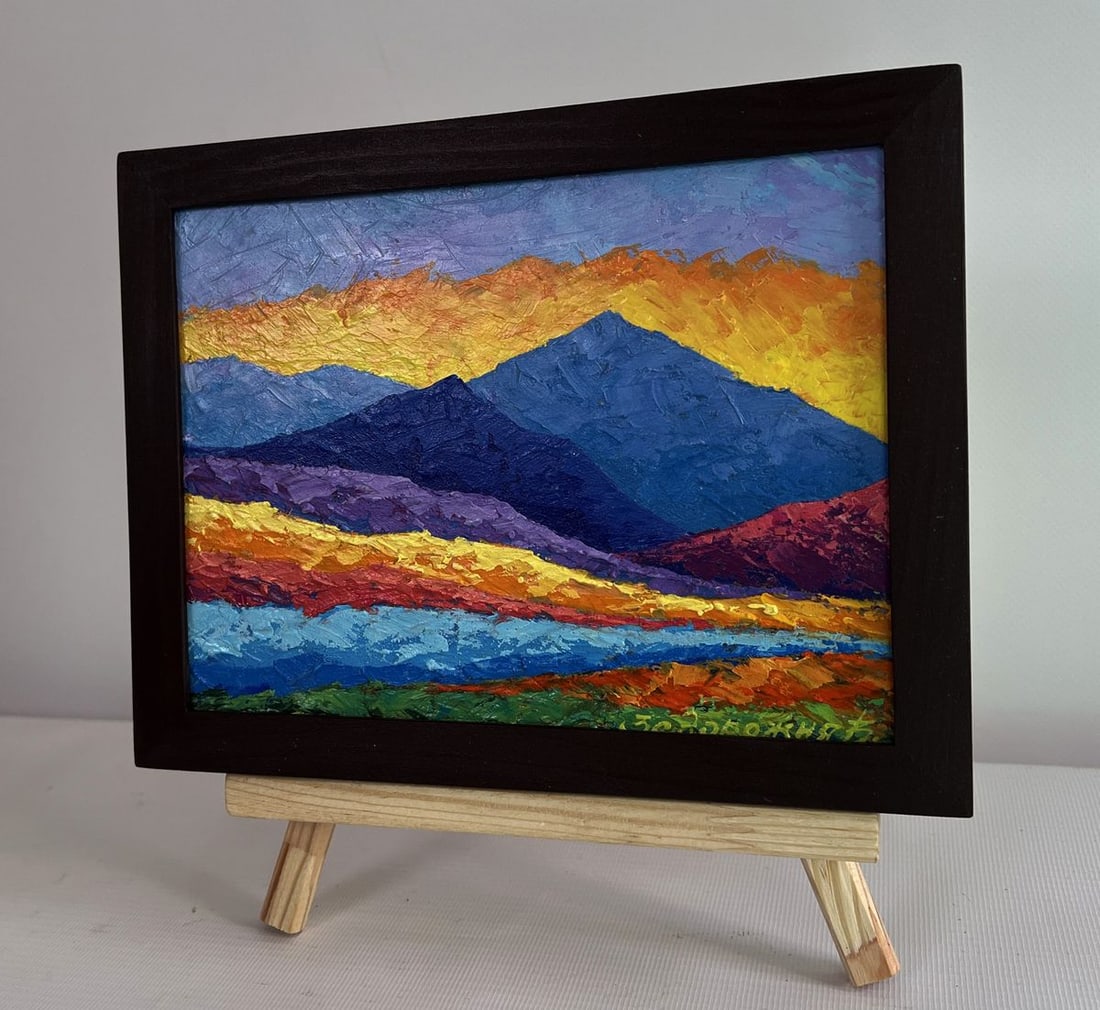 Oil painting Big mountains and sunset V. Zadorozhnya - 2