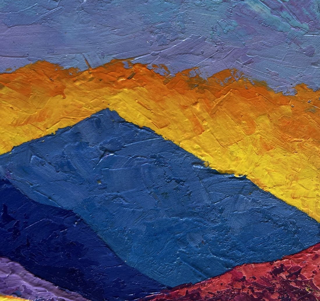 Oil painting Big mountains and sunset V. Zadorozhnya - 4
