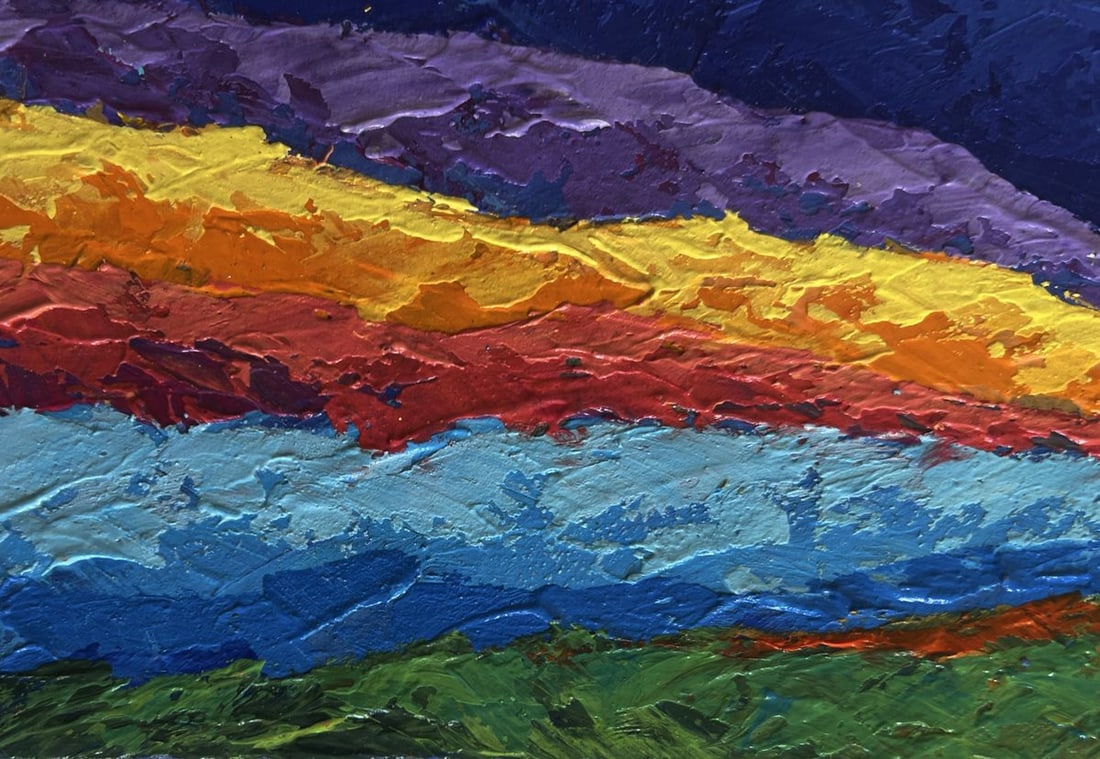 Oil painting Big mountains and sunset V. Zadorozhnya - 6