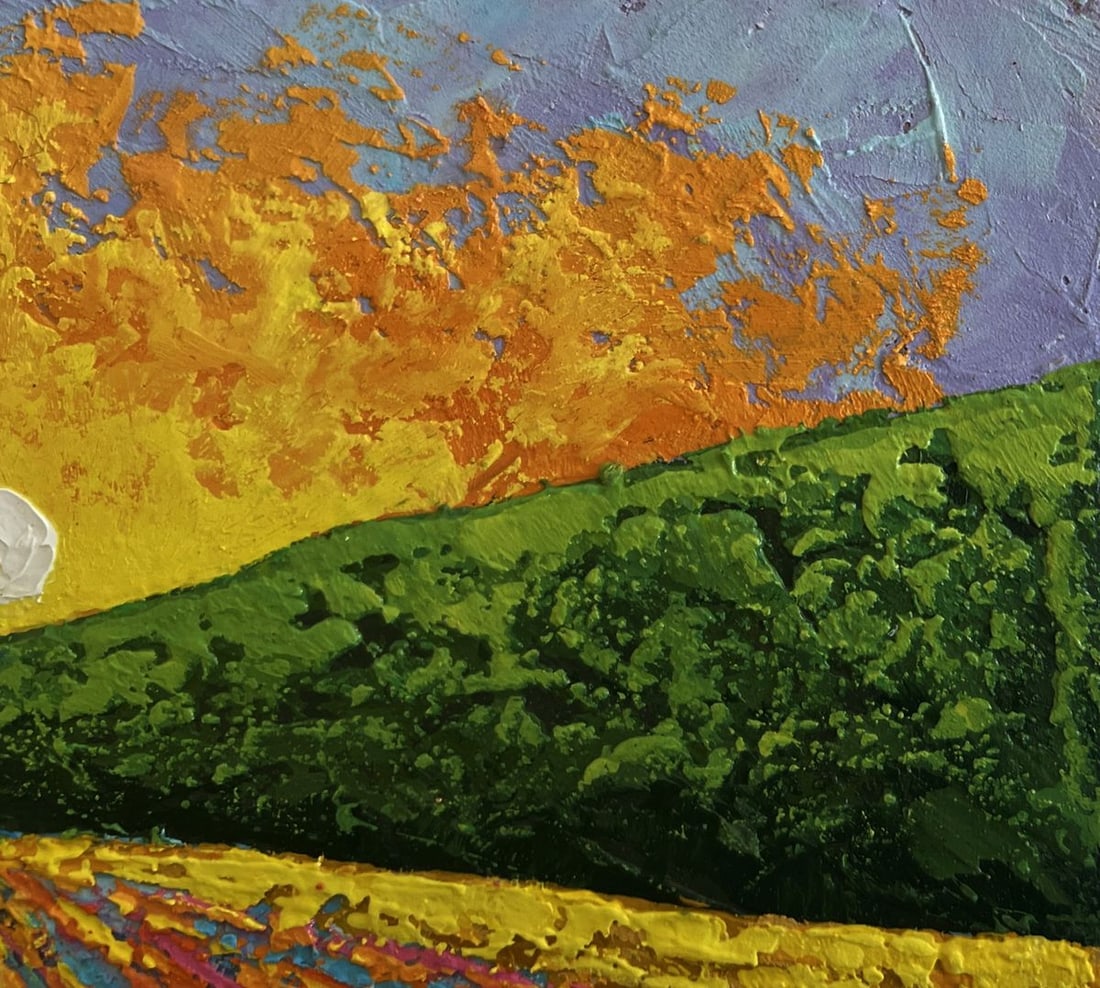 Oil painting Sunset over a flower field V. Zadorozhnya - 4