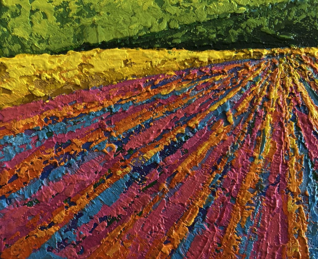 Oil painting Sunset over a flower field V. Zadorozhnya - 5