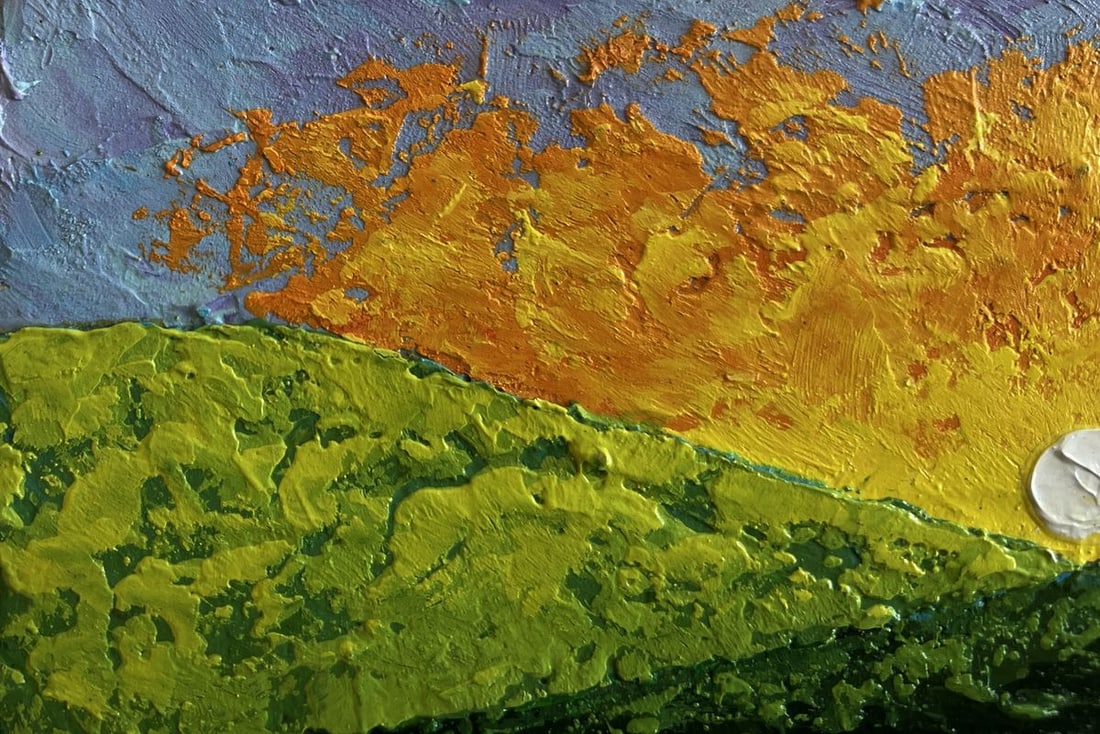 Oil painting Sunset over a flower field V. Zadorozhnya - 6