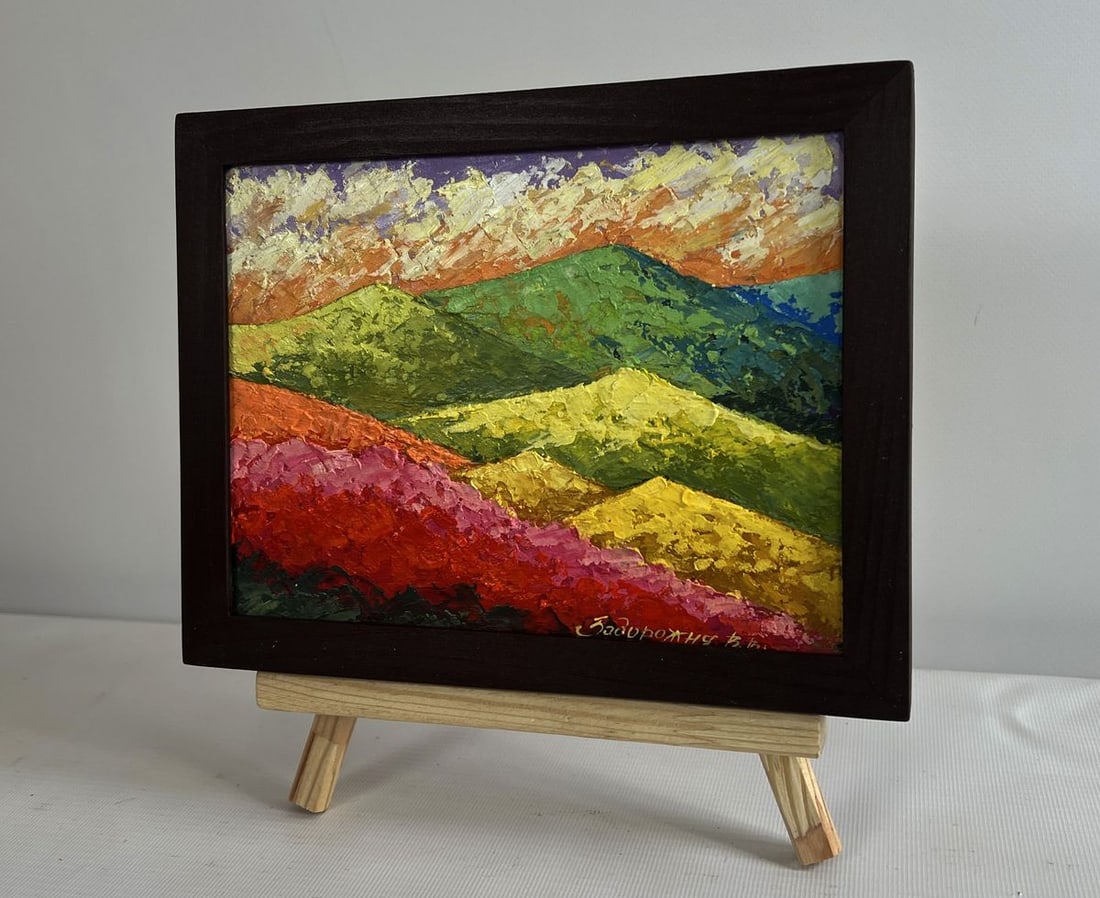 Oil painting Sunset on the top of the mountain V. Zadorozhnya - 2