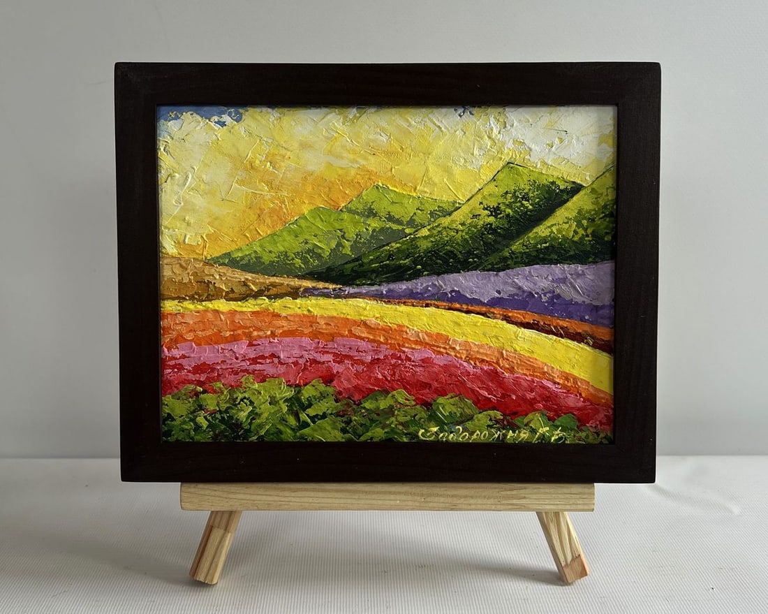 Oil painting Sunset behind the mountains V. Zadorozhnya (1 of 8)