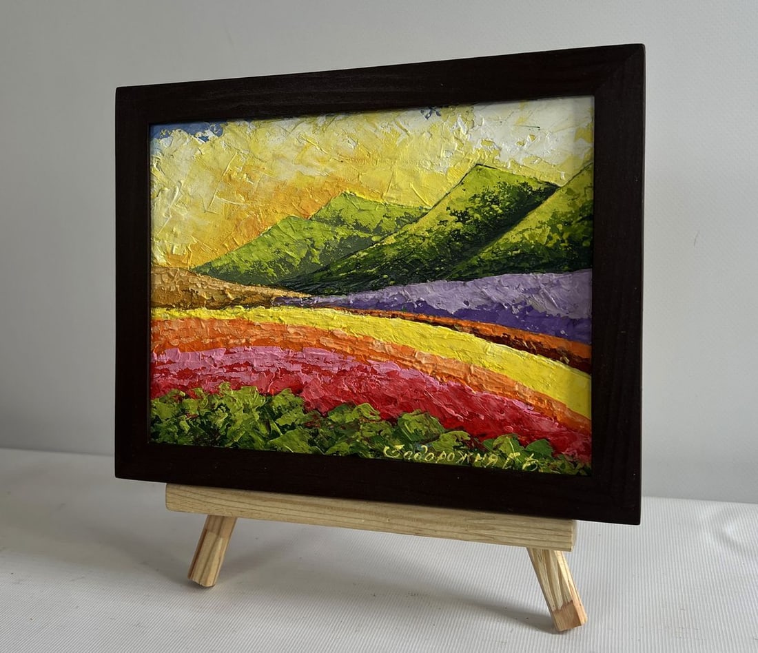 Oil painting Sunset behind the mountains V. Zadorozhnya - 2