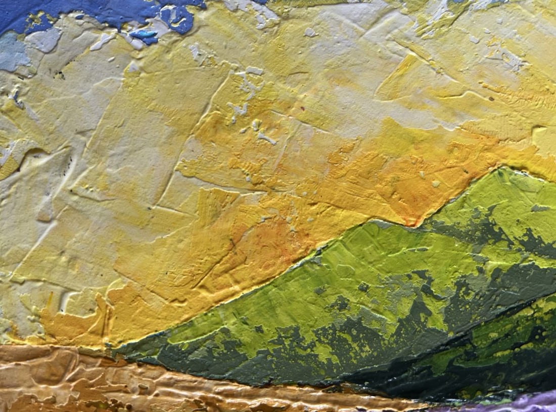 Oil painting Sunset behind the mountains V. Zadorozhnya - 5