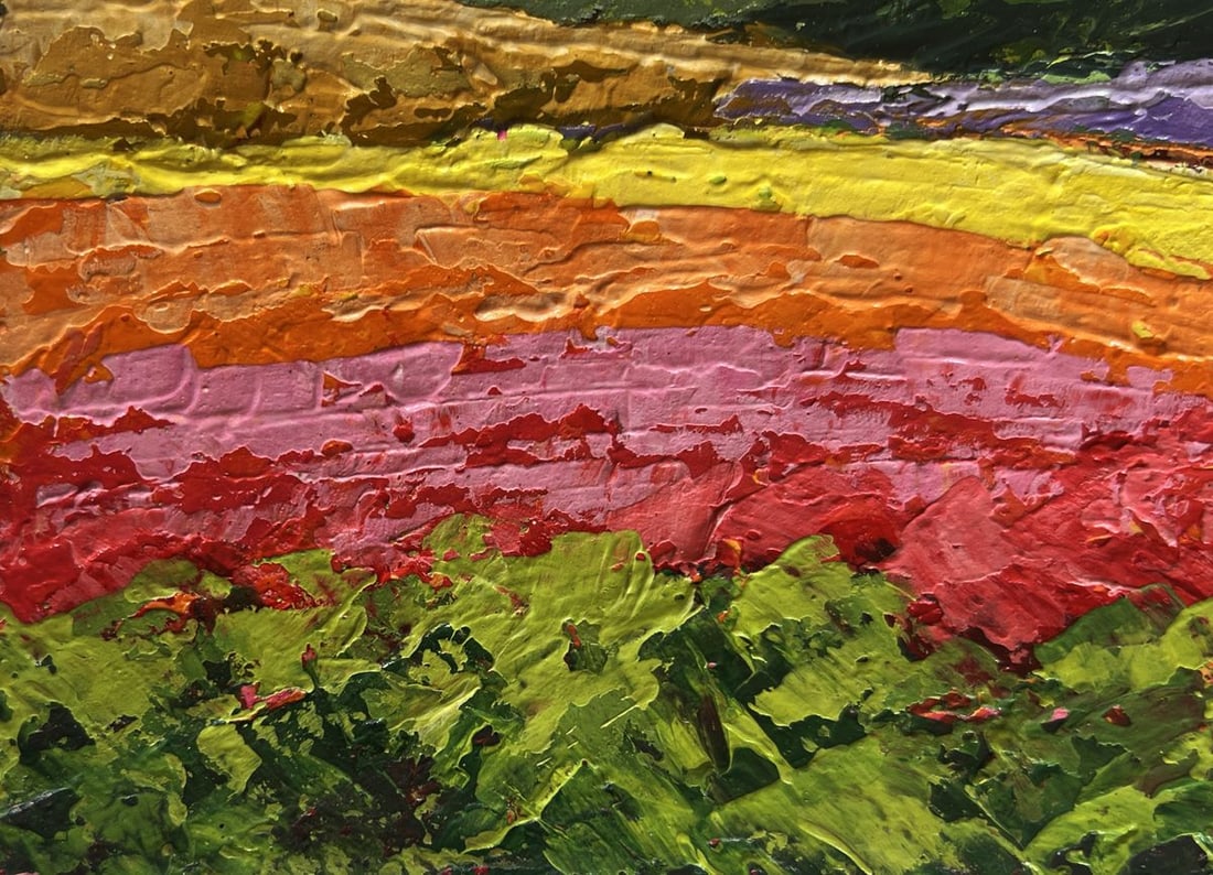 Oil painting Sunset behind the mountains V. Zadorozhnya - 6