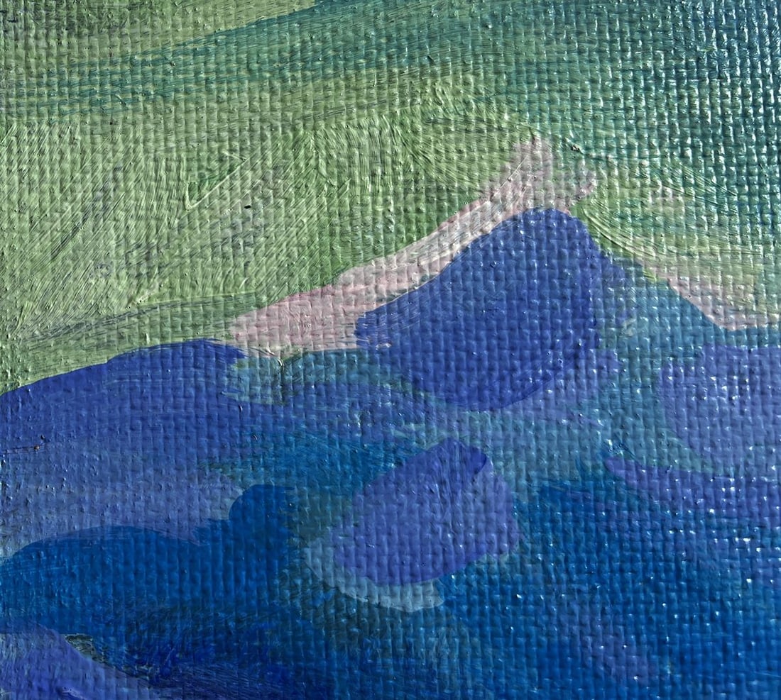 Acrylic painting In the winter mountains Mykhailo Patskan - 6