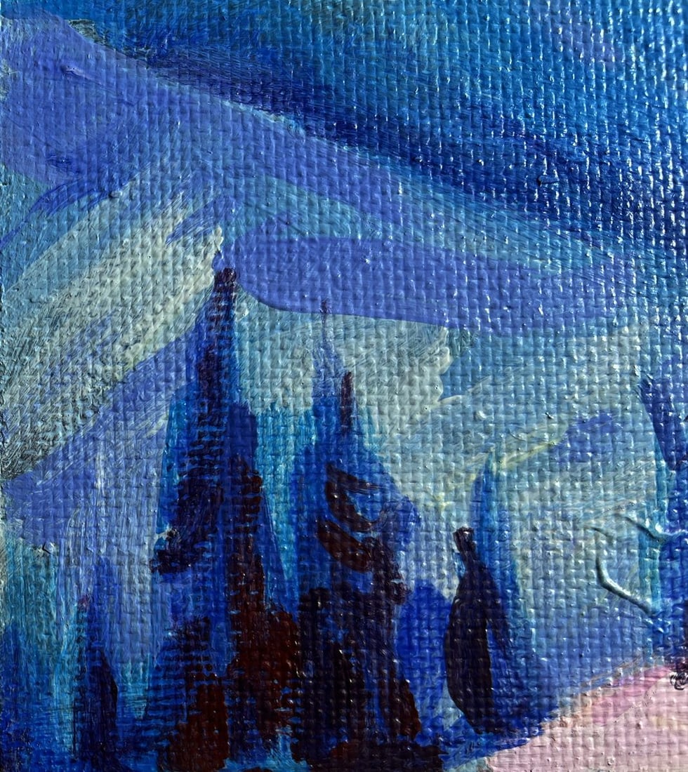 Acrylic painting In the winter mountains Mykhailo Patskan - 7