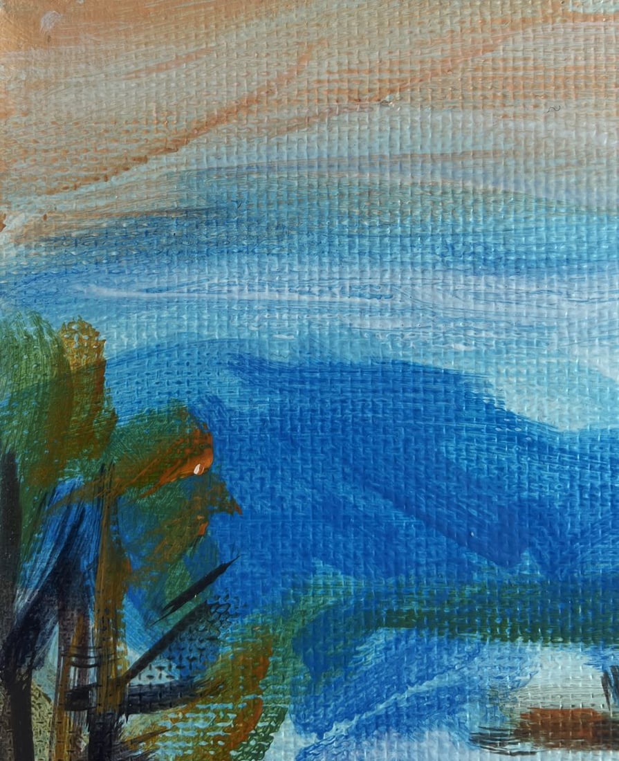 Acrylic painting Village at the foot of the mountain Mykhailo Patskan - 6