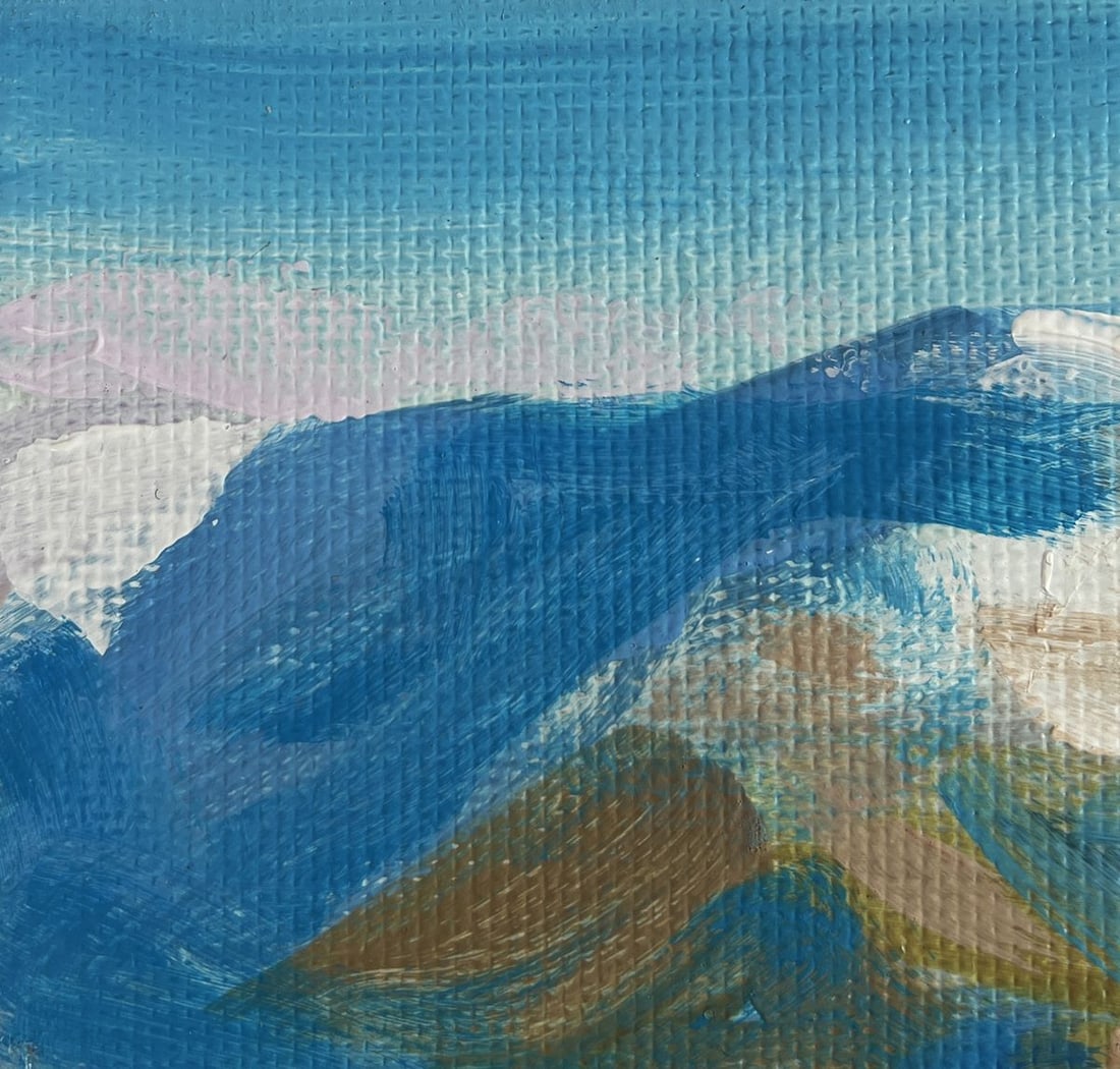 Acrylic painting Snow capped mountain peak Mykhailo Patskan - 6